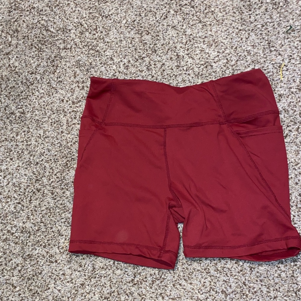 Red biker shorts